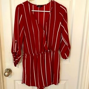 Red stripe romper for going out